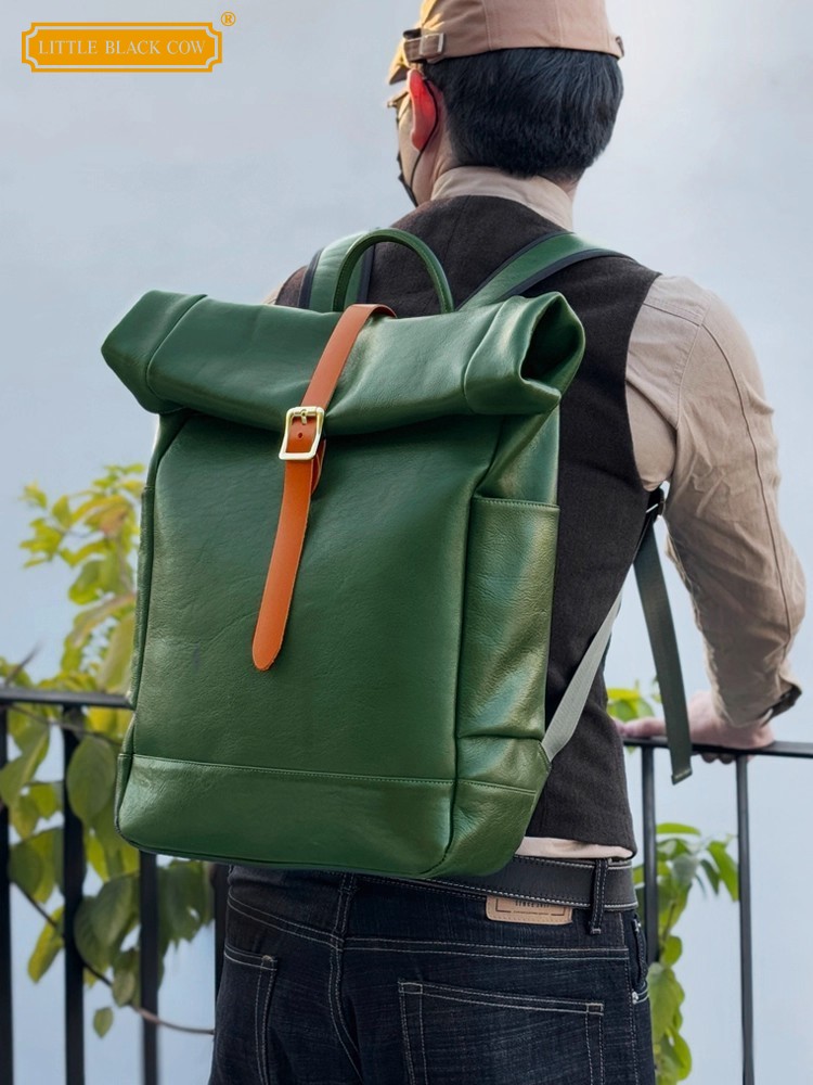 Large Capacity Mens Genuine Le - Leather Backpack Vintage recensie en prijs