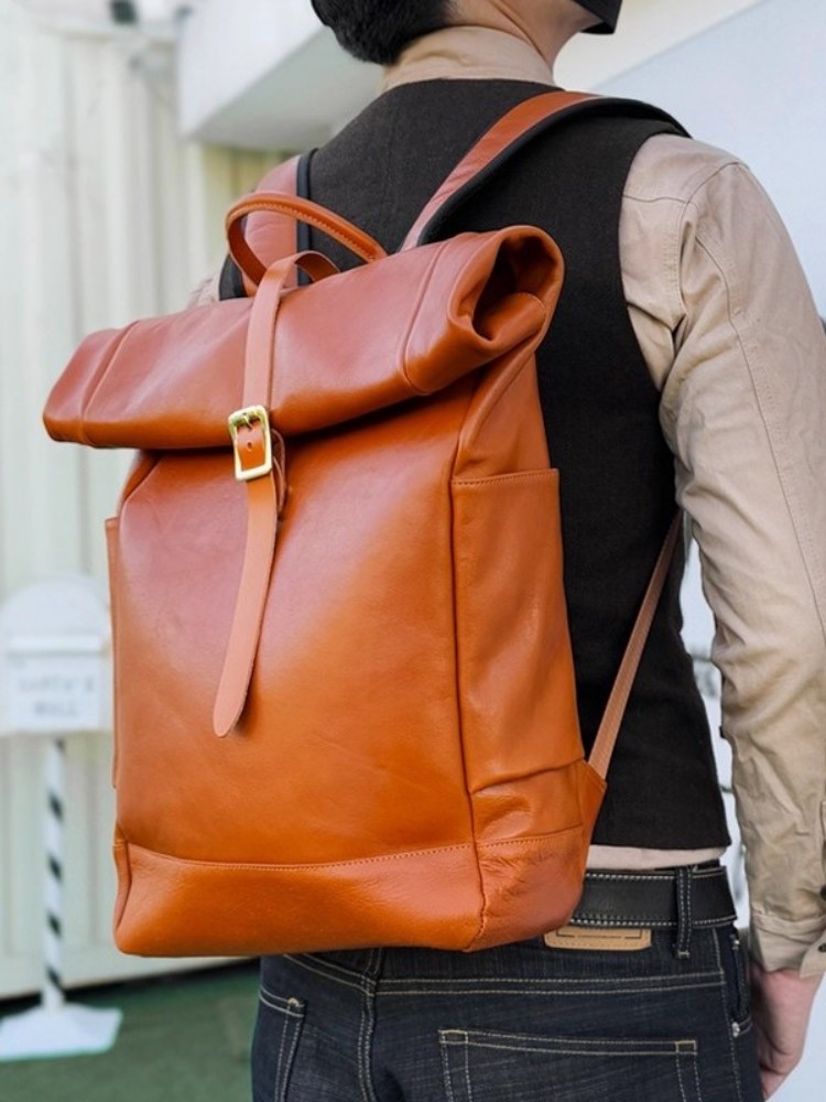 Large Capacity Mens Genuine Le - Leather Backpack Vintage recensie en prijs