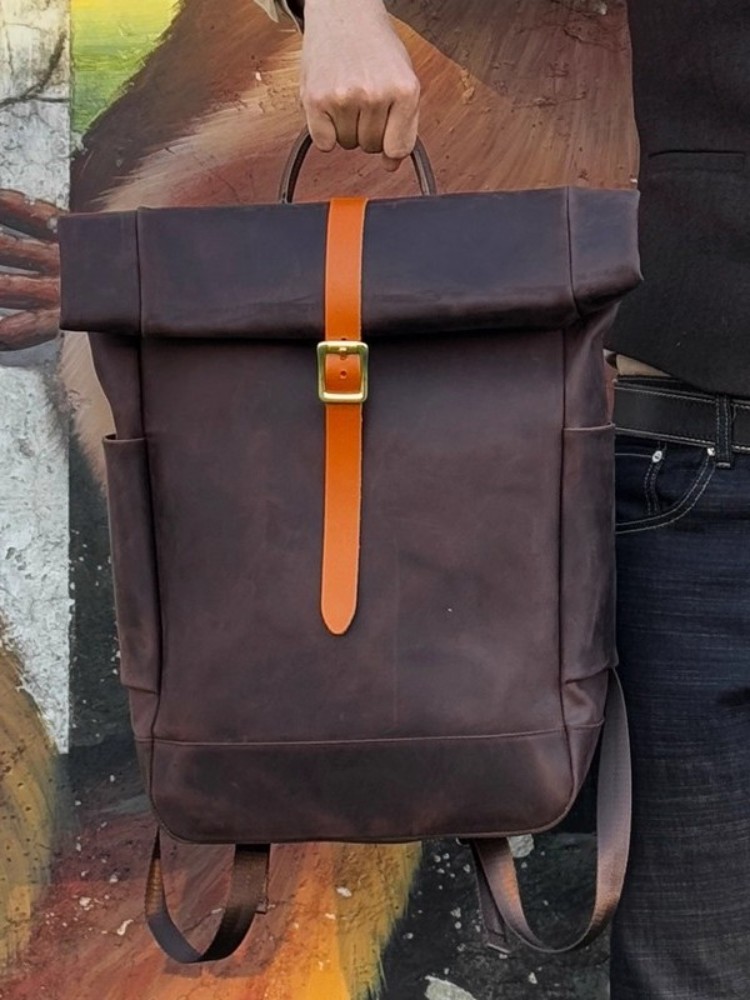 Large Capacity Mens Genuine Le - Leather Backpack Vintage recensie en prijs