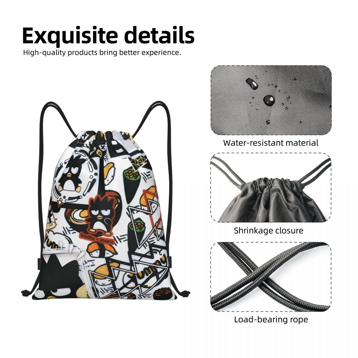 Cute Cartoon Penguin Bad Badtz - Drawstring Gym Bag recensie en prijs