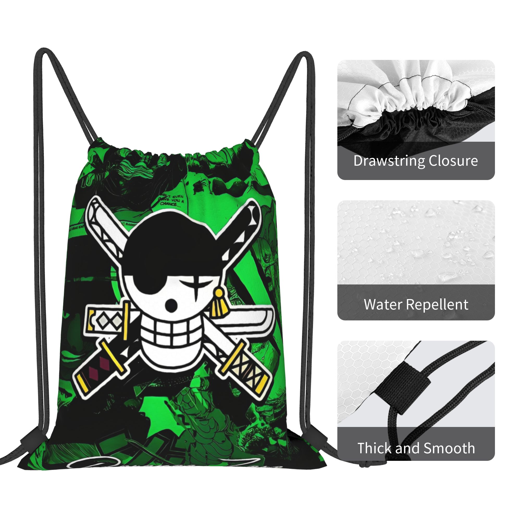 One Piece Zoro Skull Backpack  - Drawstring Gym Bag recensie en prijs