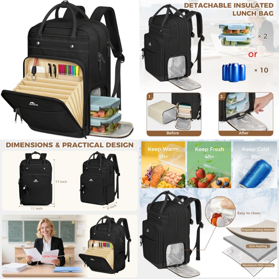 Teacher Backpack with Lunch Co - Laptop Backpack 15.6 recensie en prijs