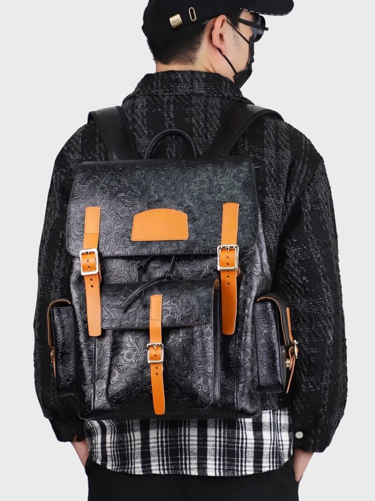 Vintage Mens Floral Wing Tip C - Leather Backpack Vintage recensie en prijs
