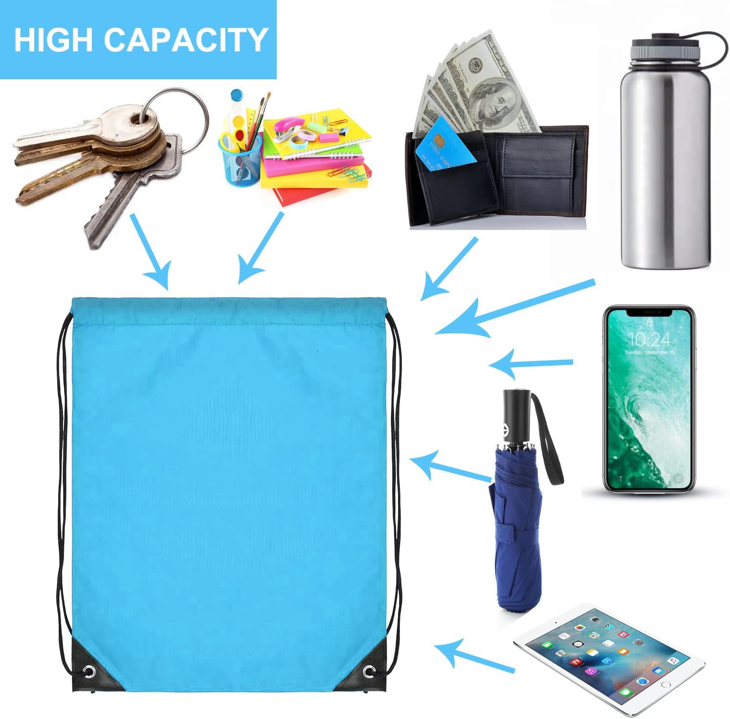 120PCS Drawstring Backpack Bul - Drawstring Gym Bag recensie en prijs