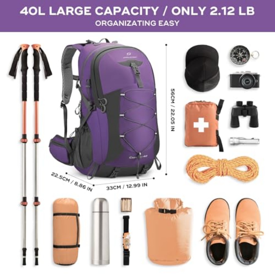 Hiking Backpack, Camping Backp - Rain Cover Backpack recensie en prijs