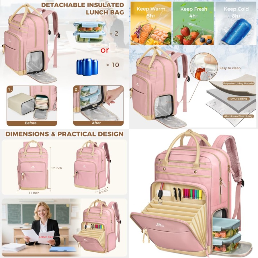 Lunch Backpack for Women, Teac - Laptop Backpack 15.6 recensie en prijs