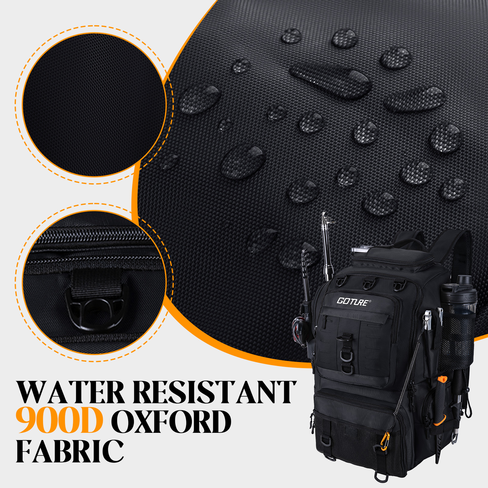 Goture Fishing Bag with Rod Ho - Backpack Insert Organizer recensie en prijs