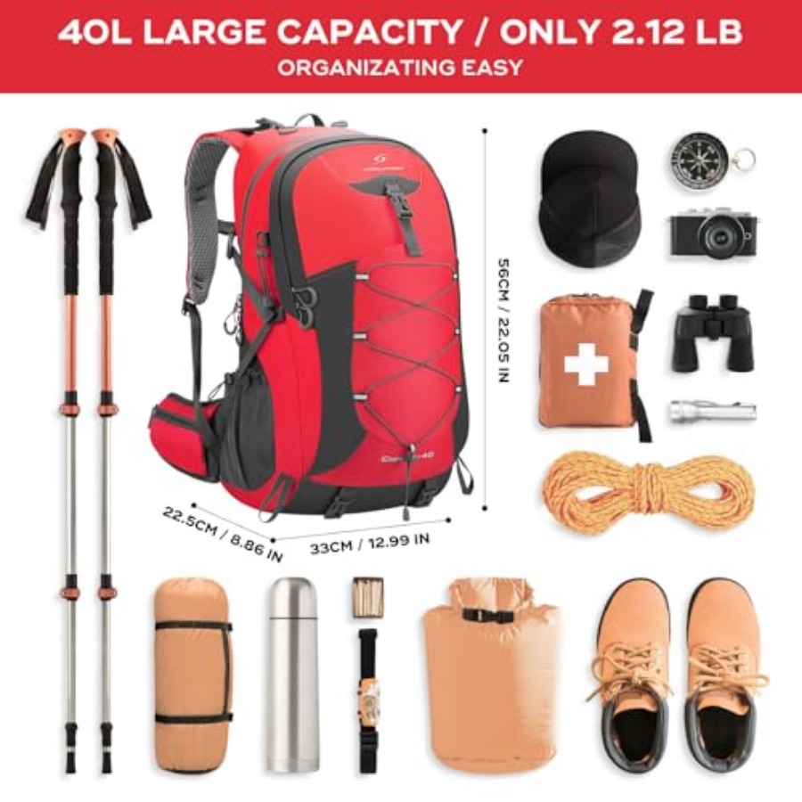Hiking Backpack, Camping Backp - Rain Cover Backpack recensie en prijs
