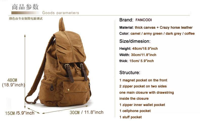 Fashion New Military Canvas Ba - Rucksack Military Style recensie en prijs