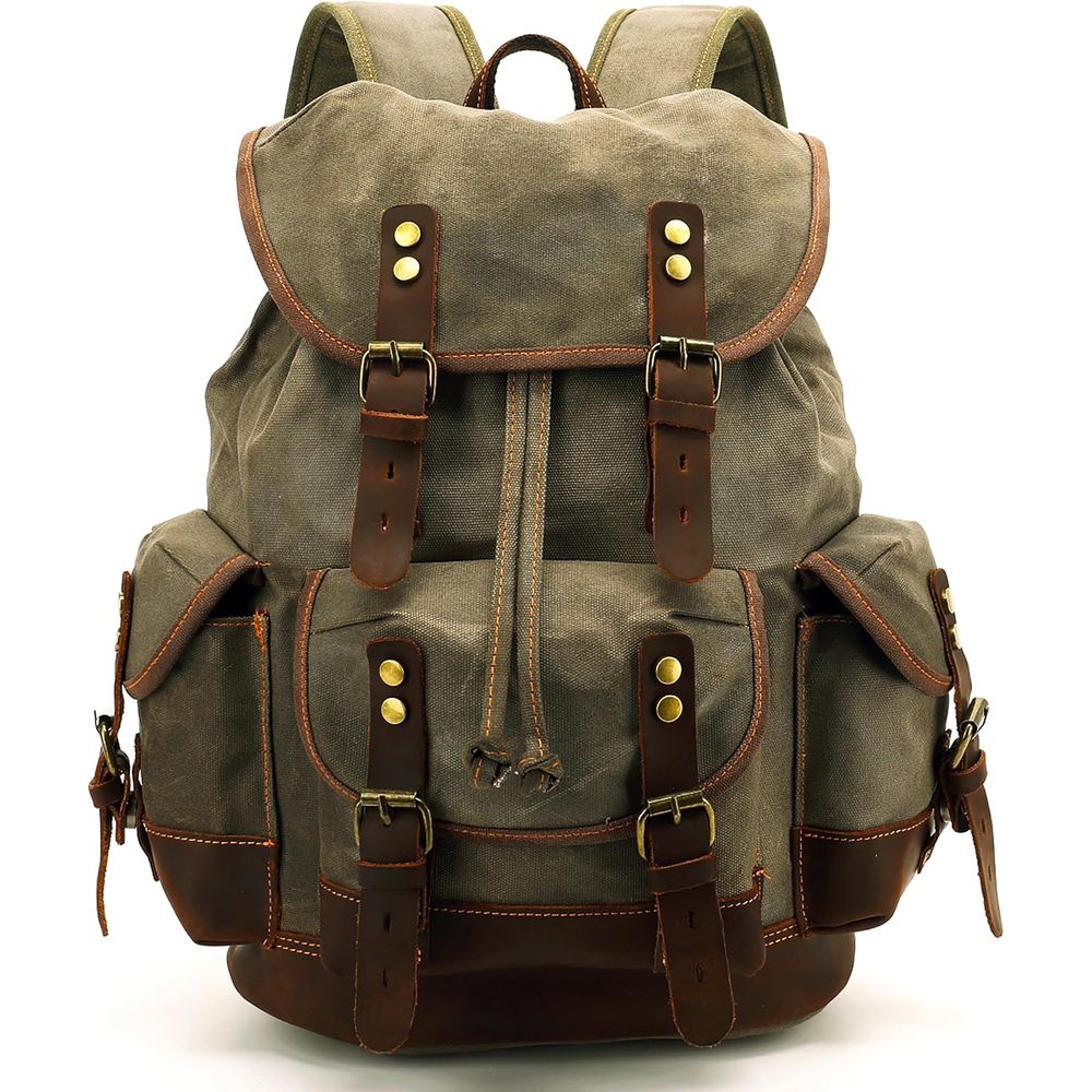 Vintage Canvas Leather Backpac - Leather Backpack Vintage recensie en prijs