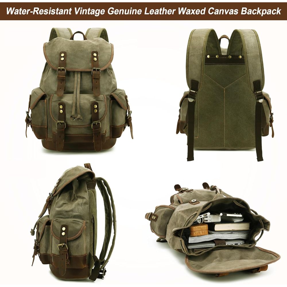 Vintage Canvas Leather Backpac - Leather Backpack Vintage recensie en prijs