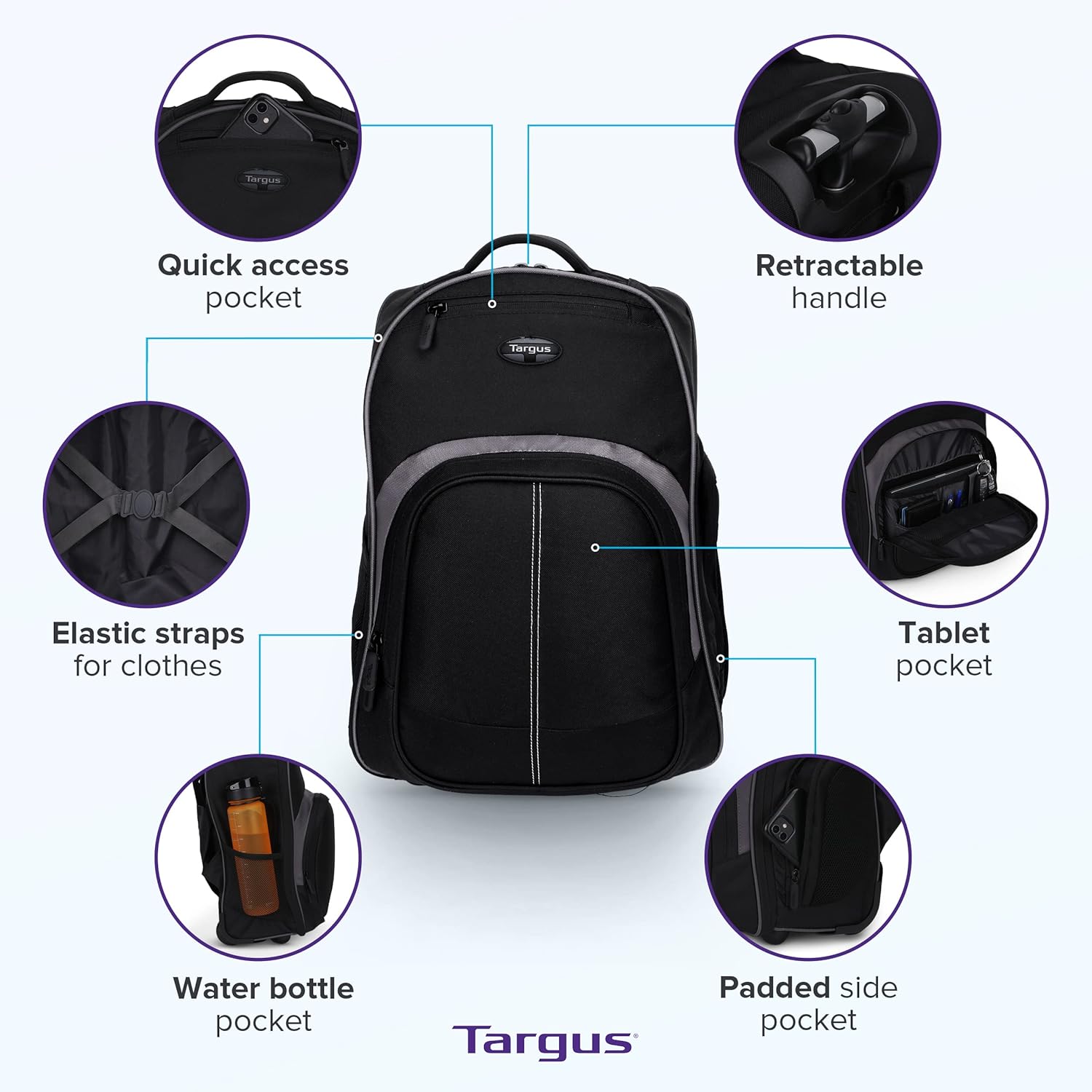 16 Inch Rolling Backpack with  - Laptop Sleeve Removable recensie en prijs