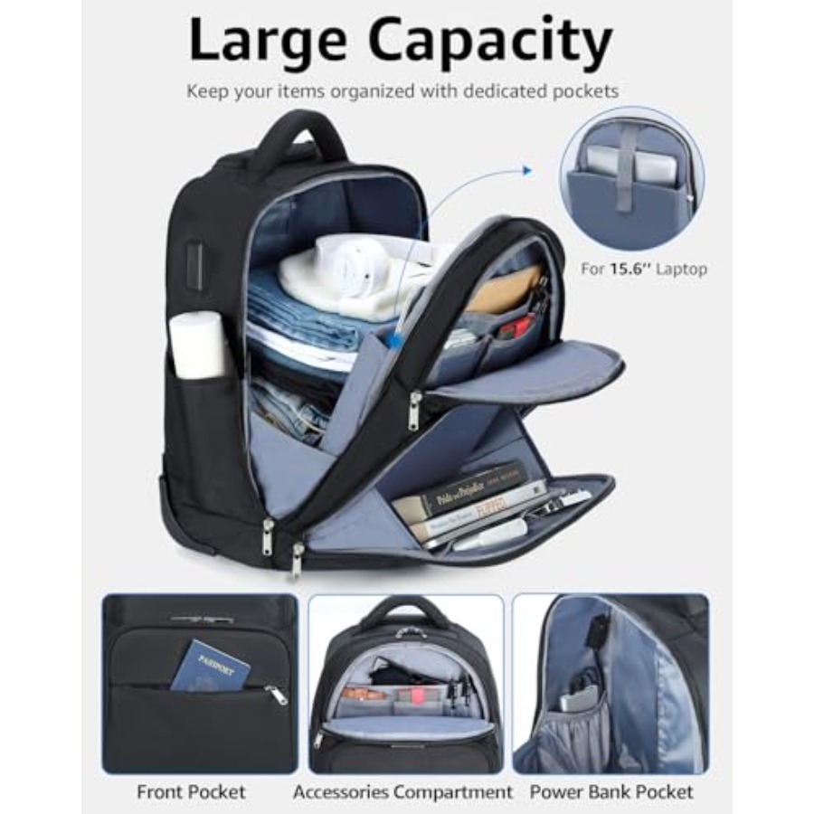 Rolling Backpack 30L Travel La - Laptop Backpack 15.6 recensie en prijs