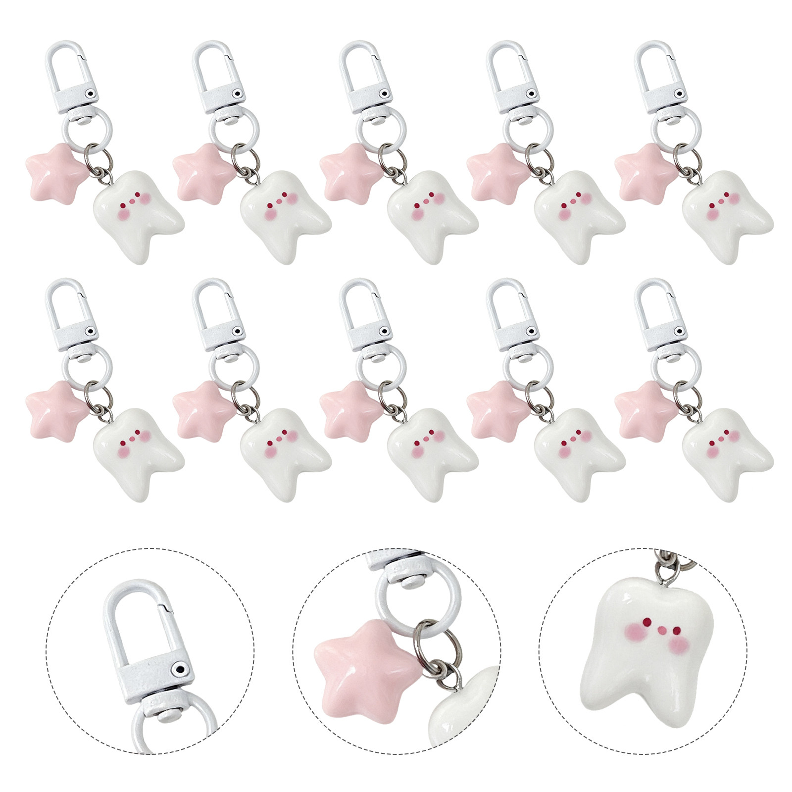 10Pcs Tooth Shape Keychain Cut - Mini Backpack Purse recensie en prijs