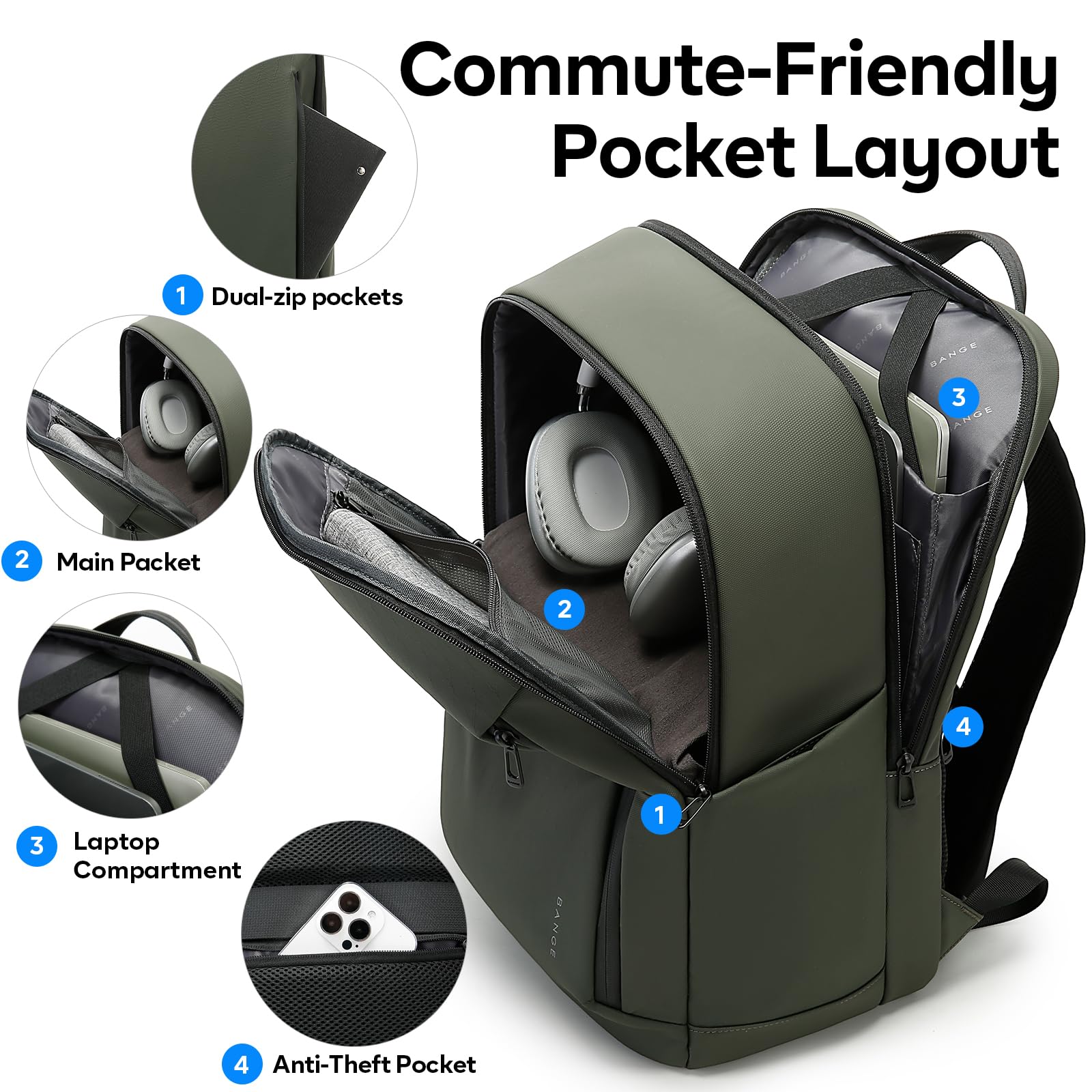 BANGE Fashion Simple Design Wo - Laptop Backpack 15.6 recensie en prijs