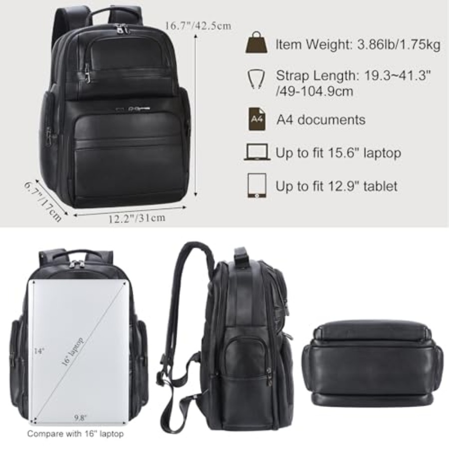 Men's Vintage Leather Backpack - Leather Backpack Vintage recensie en prijs