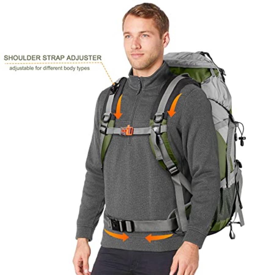 Loowoko 50L Hiking Backpack, W - Rain Cover Backpack recensie en prijs