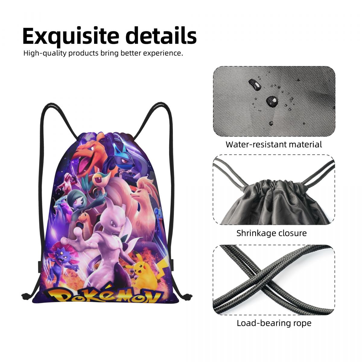 Cute Cartoon Manga Poke-Mon Ba - Drawstring Gym Bag recensie en prijs