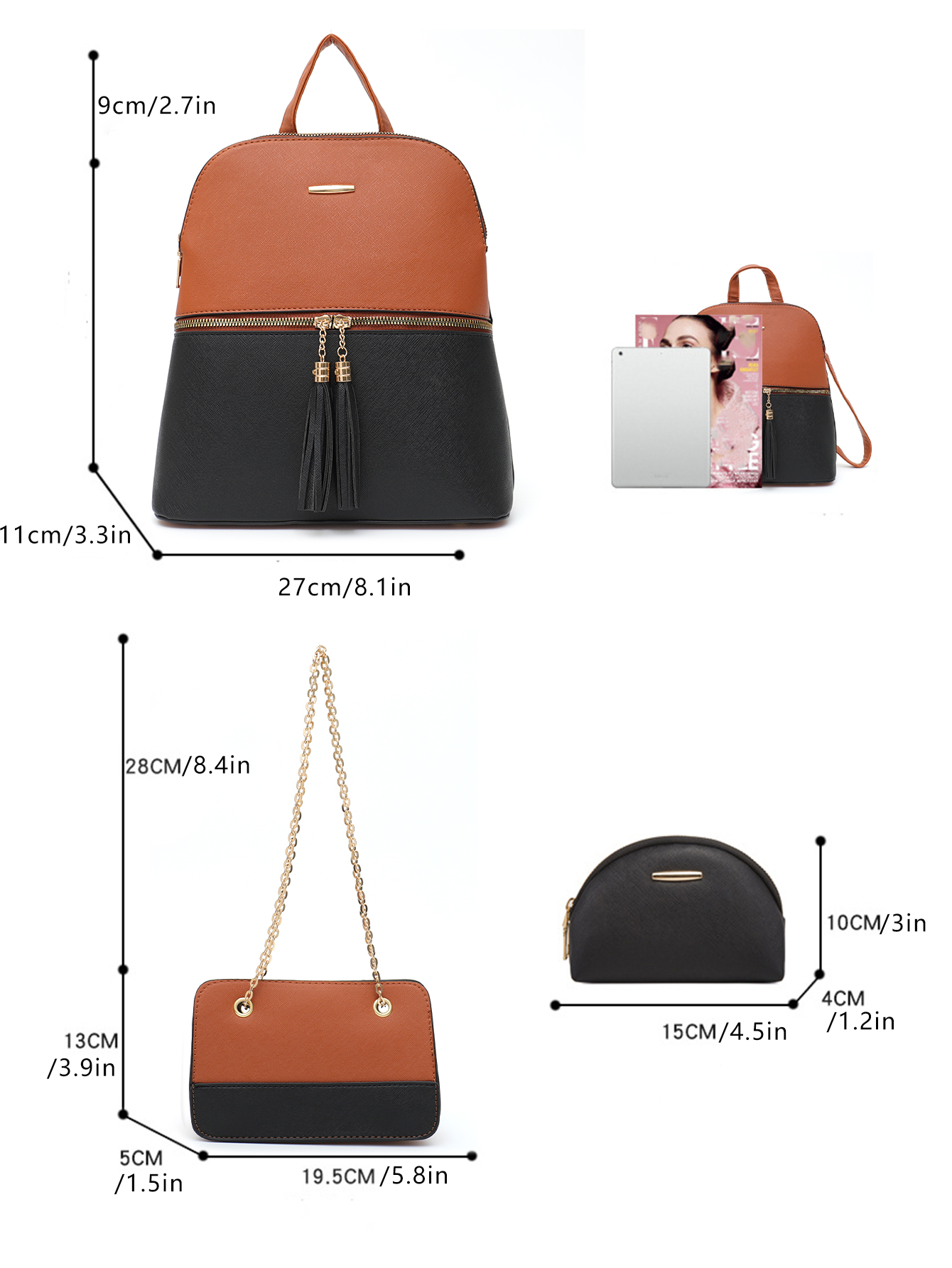 4 PCS Bags Set Women's Fashion - Mini Backpack Purse recensie en prijs