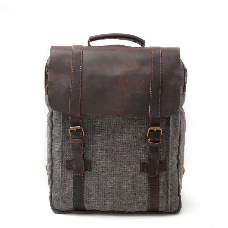Military Canvas Leather Backpa - Rucksack Military Style recensie en prijs