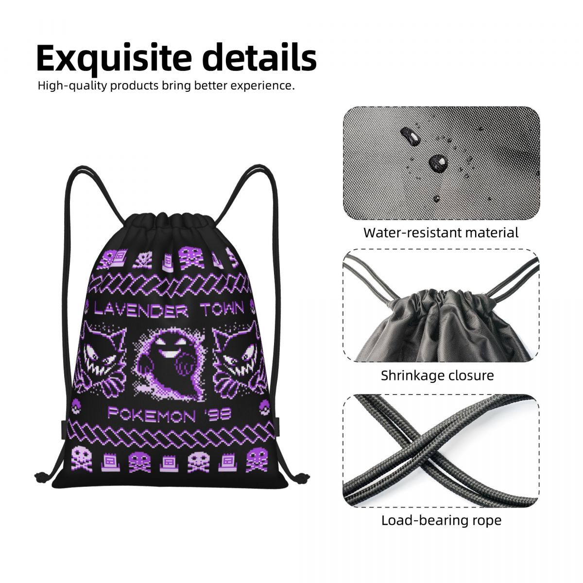 Lavender Town Christmas Backpa - Drawstring Gym Bag recensie en prijs