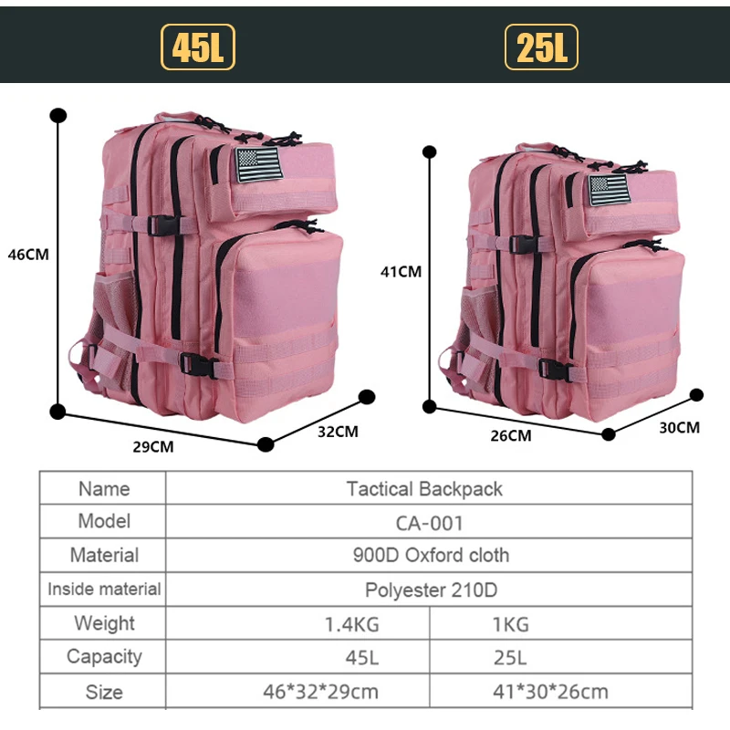 25L/45L 3P Tactical Backpack f - Urban Backpack Tactical recensie en prijs