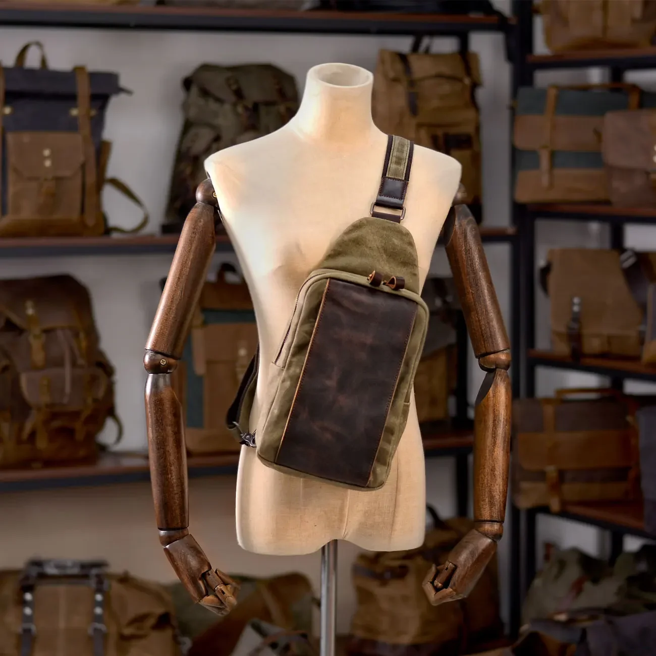 Casual Men's Vintage Waxed Can - Sling Backpack Shoulder recensie en prijs