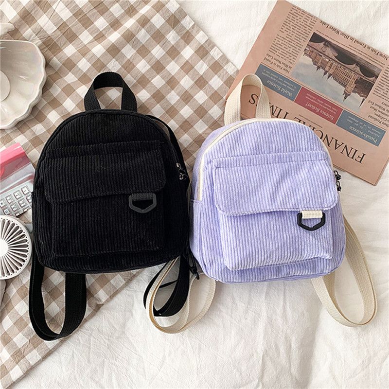 Solid Color Mini Backpack Cord - Fashion Backpack Women recensie en prijs