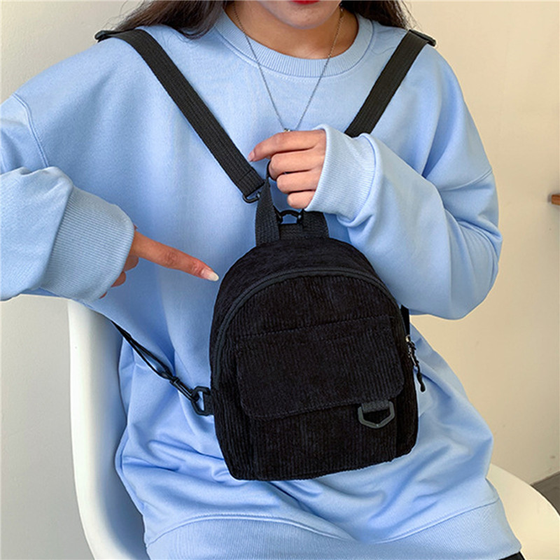 Solid Color Mini Backpack Cord - Fashion Backpack Women recensie en prijs