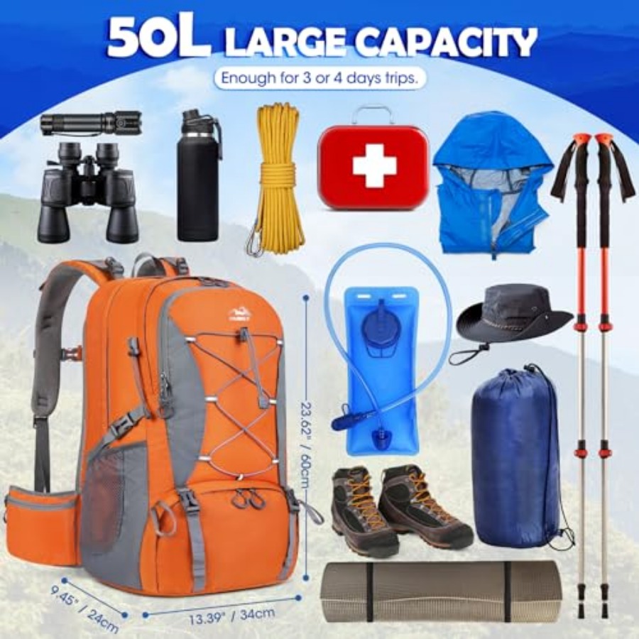 50L Hiking Backpack Waterproof - Hiking Backpack Waterproof recensie en prijs