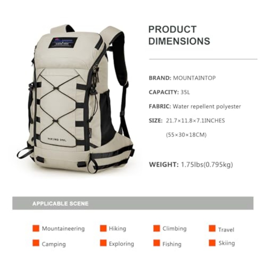 35L Hiking Backpack, Lightweig - Rain Cover Backpack recensie en prijs